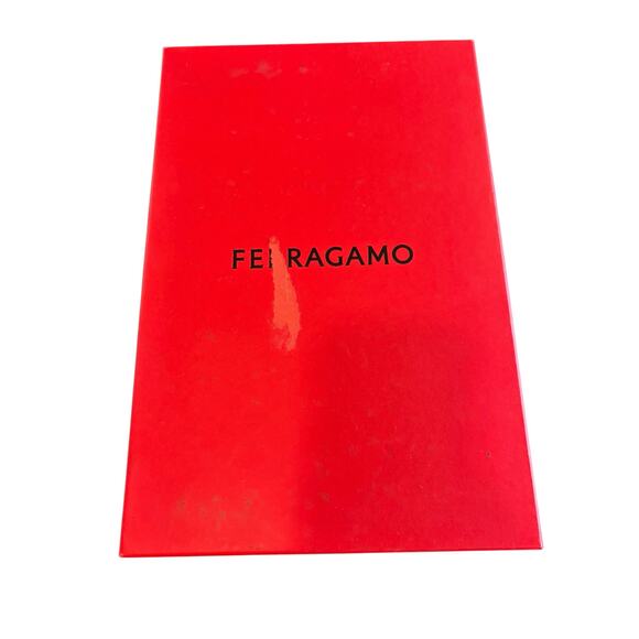 Ferragamo Denise Sandals Heel Chain Ankle Strap 70mm Metallic Gold Party Sz 7 - Picture 14 of 14